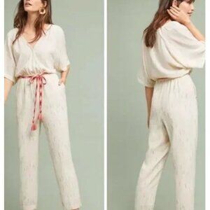 Anthropologie Feather Bone Jumpsuit Med Petite